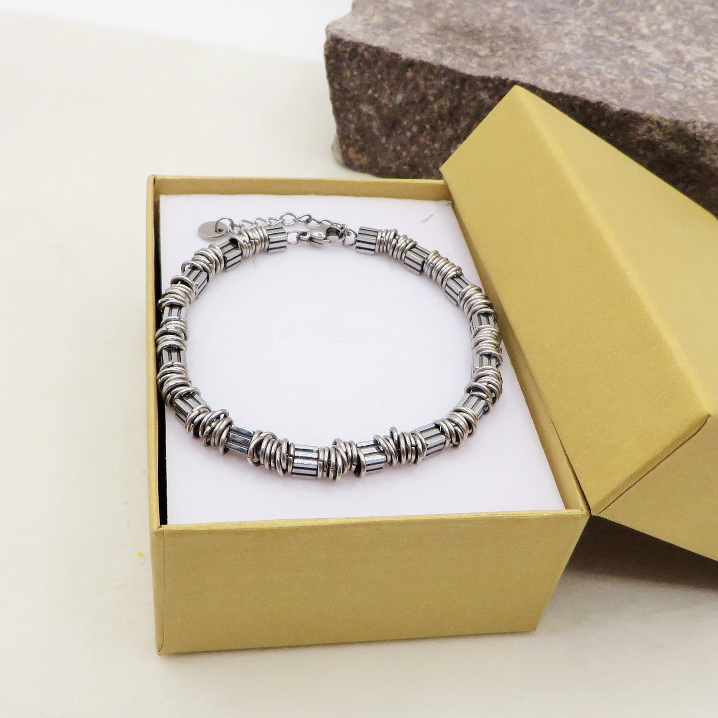 Bracciale uomo catena NODINI ACCIAIO