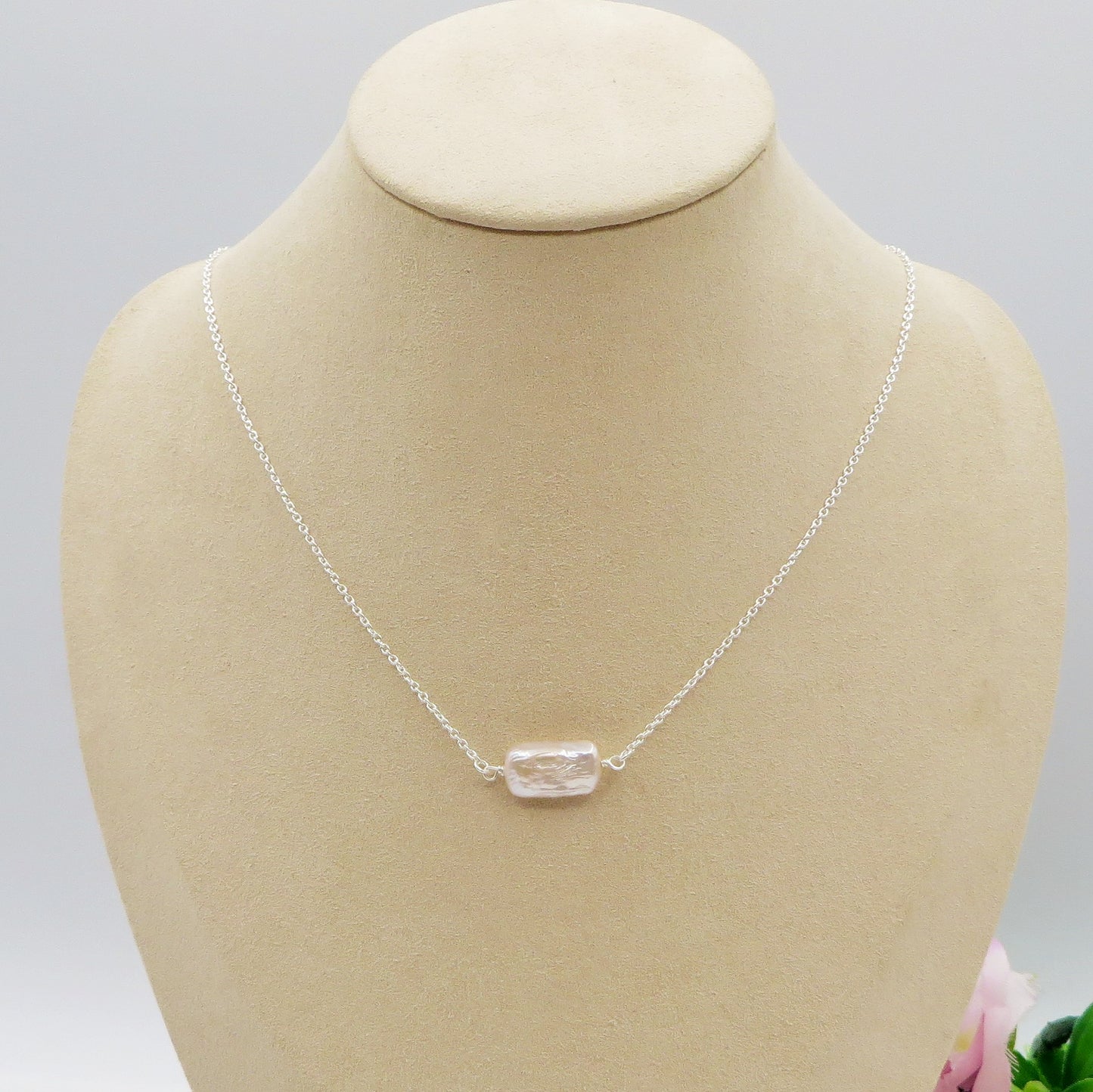 ATHENA ~ Girocollo con Perle Keshi barocche naturali ARGENTO 925