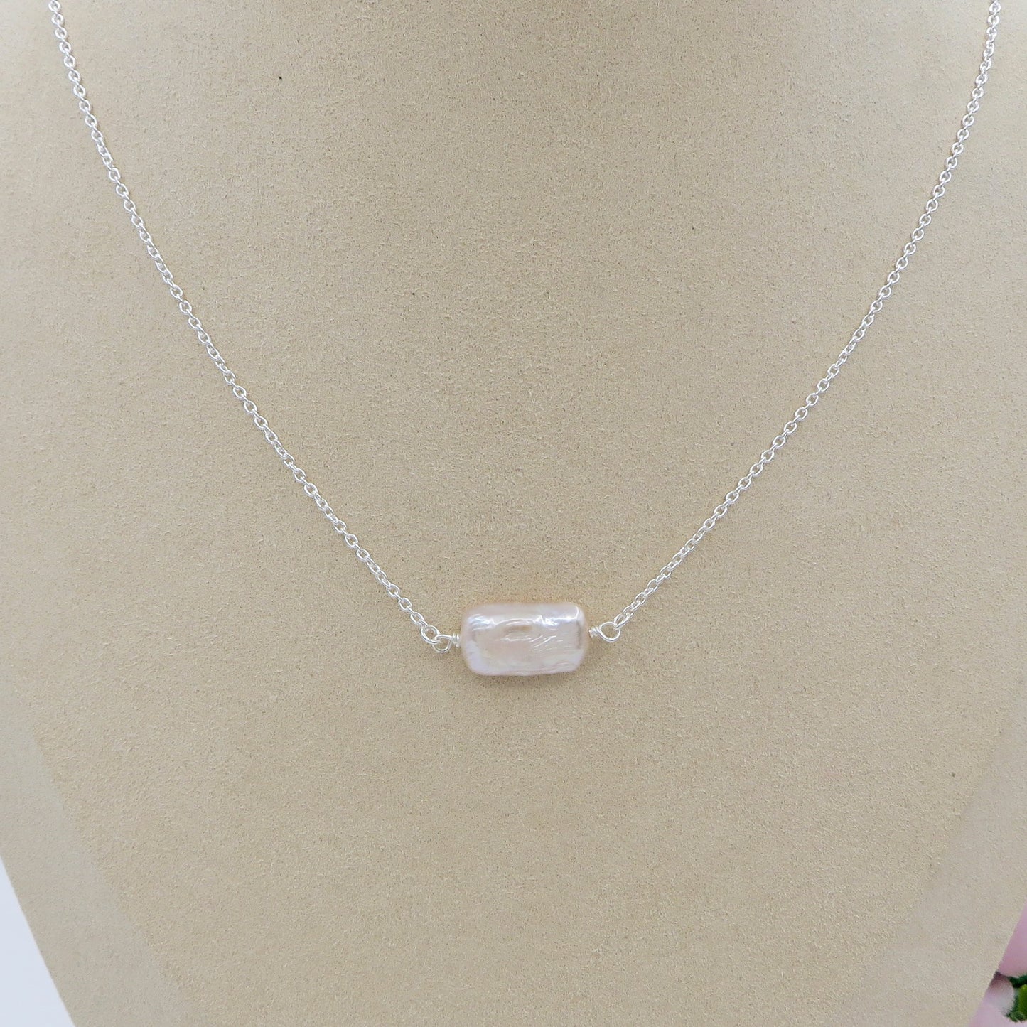 ATHENA ~ Girocollo con Perle Keshi barocche naturali ARGENTO 925