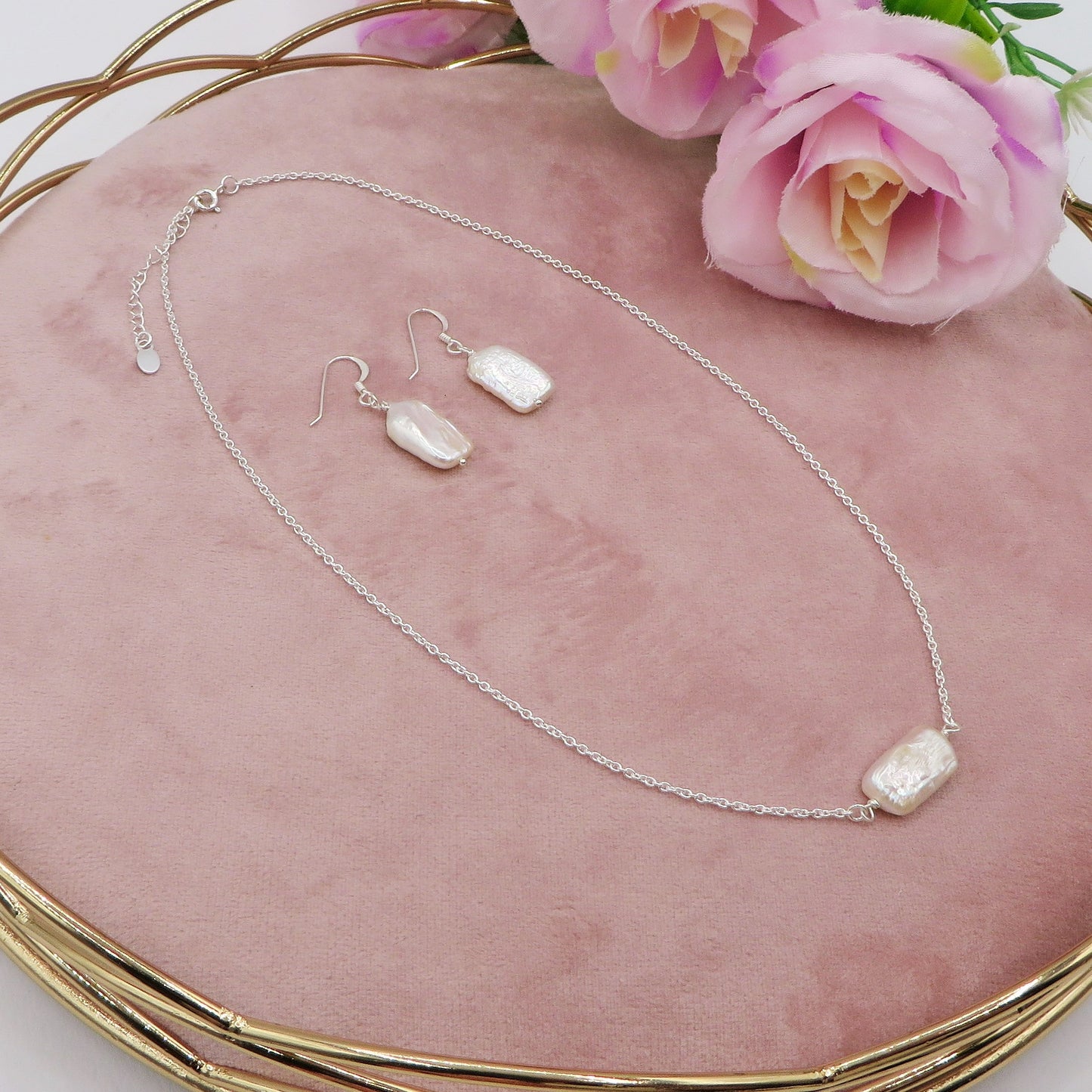 ATHENA ~ Girocollo con Perle Keshi barocche naturali ARGENTO 925