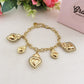SACRED CHARMS ~ Bracciale ACCIAIO INOSSIDABILE con pendenti maxi e medi cuore sacro