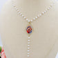 DIVINE ROSARY ~ ACCIAIO INOSSIDABILE - Collana rosario con perle, croce e madonnina + cubic zirconia
