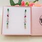 GLOWY DROP ~ paio Orecchini ACCIAIO INOSSIDABILE pendenti con pietre in cubic zirconia