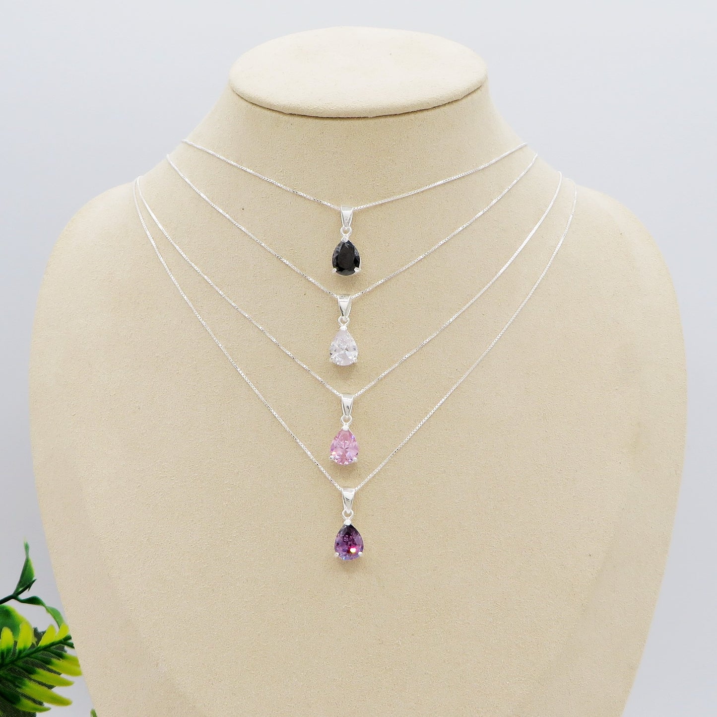 LORELEI goccia ~ ARGENTO 925 ~ Collana con pendente goccia in cubic zirconia