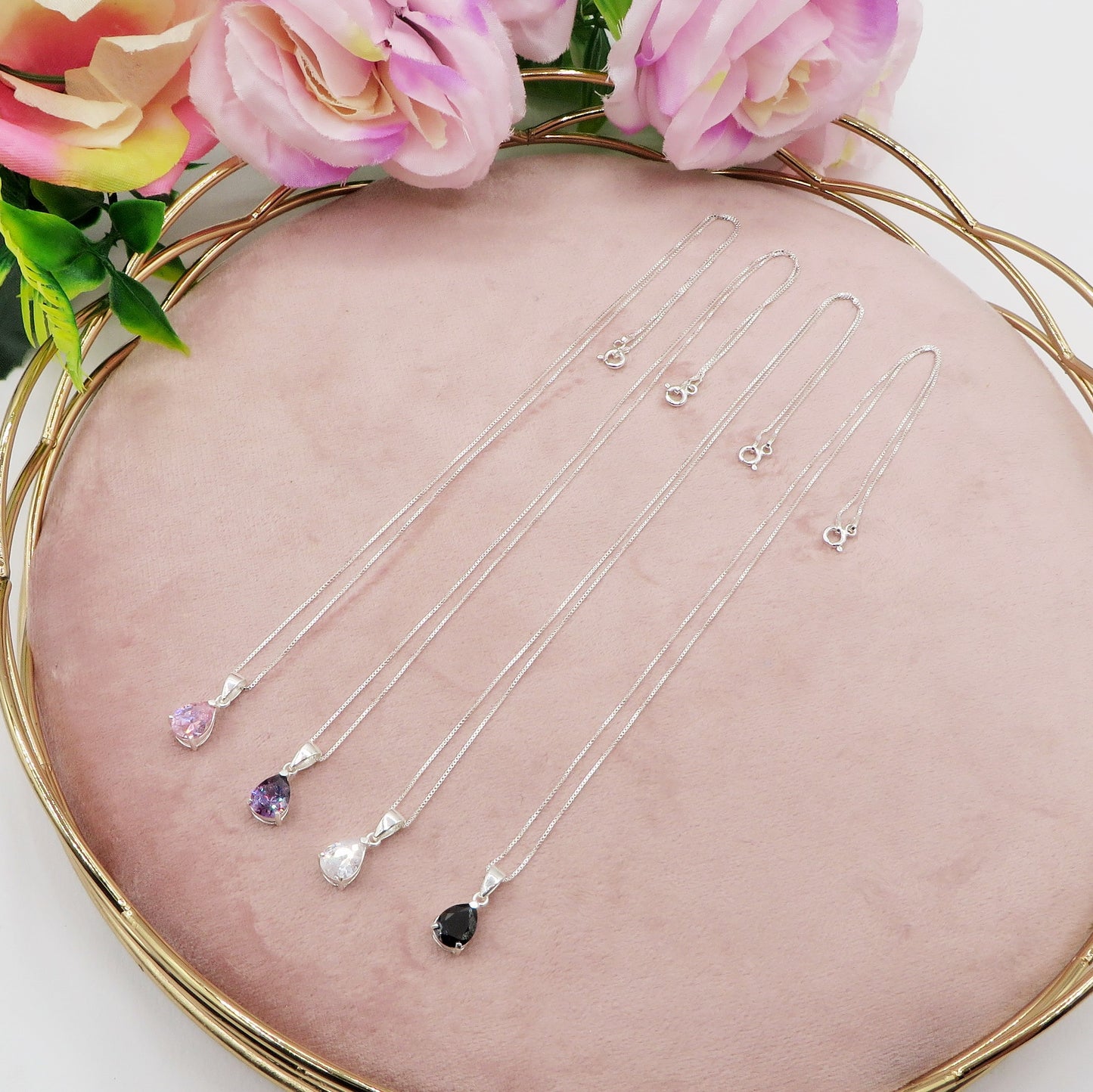 LORELEI goccia ~ ARGENTO 925 ~ Collana con pendente goccia in cubic zirconia
