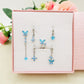 BUTTERFLY Set 6 orecchini PINK - ACCIAIO INOSSIDABILE - 6 Orecchini pendenti con cubic zirconia