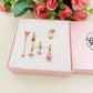 BUTTERFLY Set 6 orecchini  - ACCIAIO INOSSIDABILE - 6 Orecchini pendenti con cubic zirconia