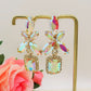 LUMIERE - Orecchini pendenti con pietre sfaccettate e Cubic Zirconia
