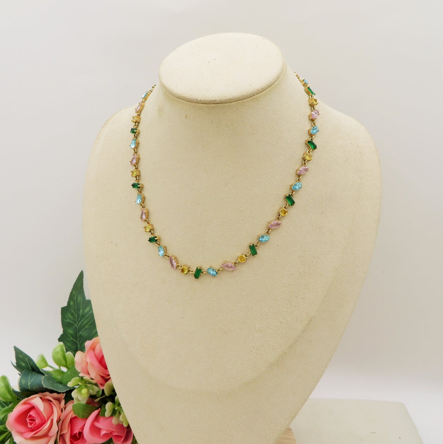 GLOWY RAINBOW ~ ACCIAIO INOSSIDABILE - Collana Tennis choker con Cubic Zirconia