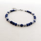 Bracciale uomo perle lapislazzuli + nodini ACCIAIO INOSSIDABILE
