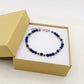 Bracciale uomo perle lapislazzuli + nodini ACCIAIO INOSSIDABILE