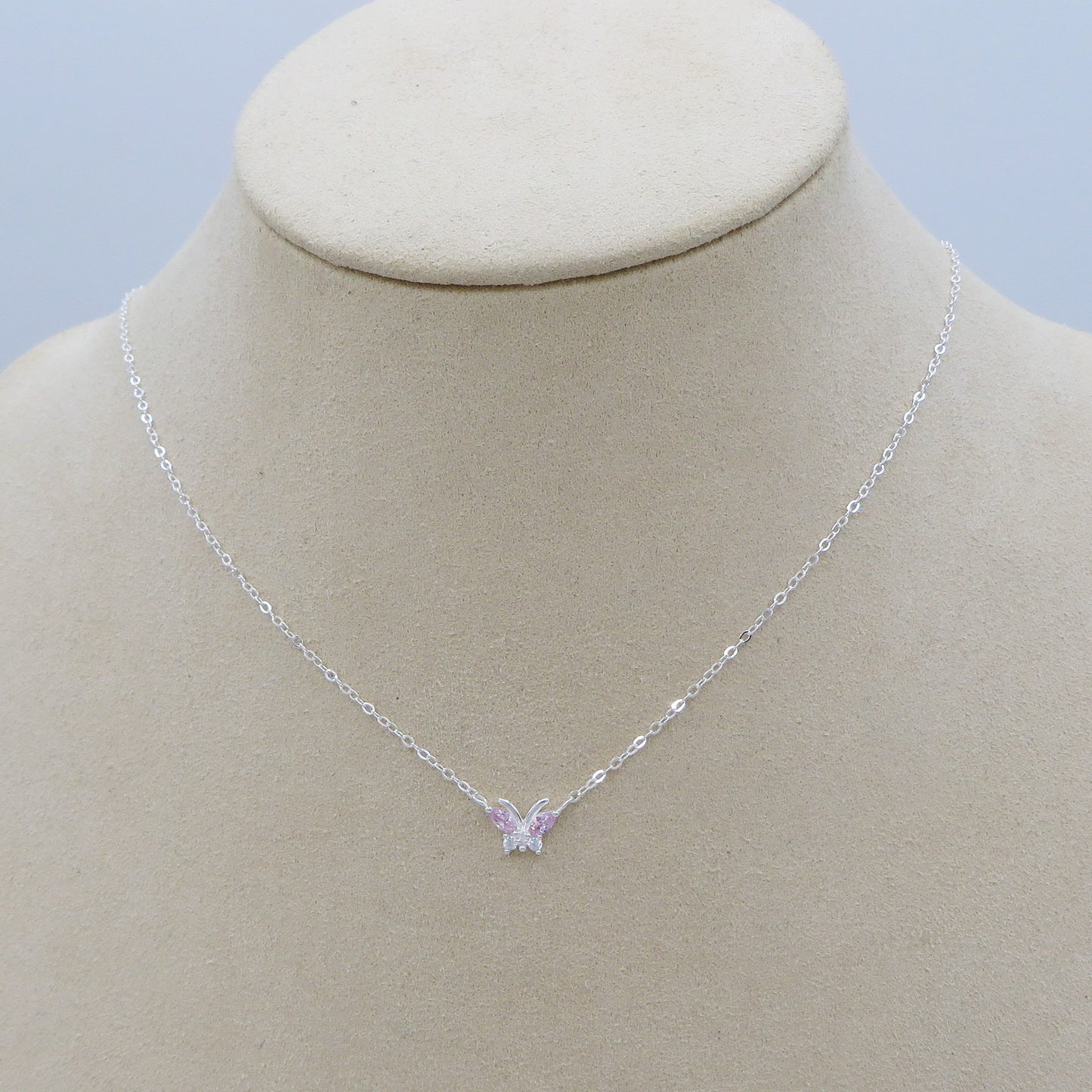 ATHALIA mini butterfly ~ ARGENTO 925 ~ Collana con farfalla in cubic zirconia