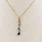 GLOWY BLUE PENDANT ~ ACCIAIO INOSSIDABILE - Collana con Cubic Zirconia a cravattina