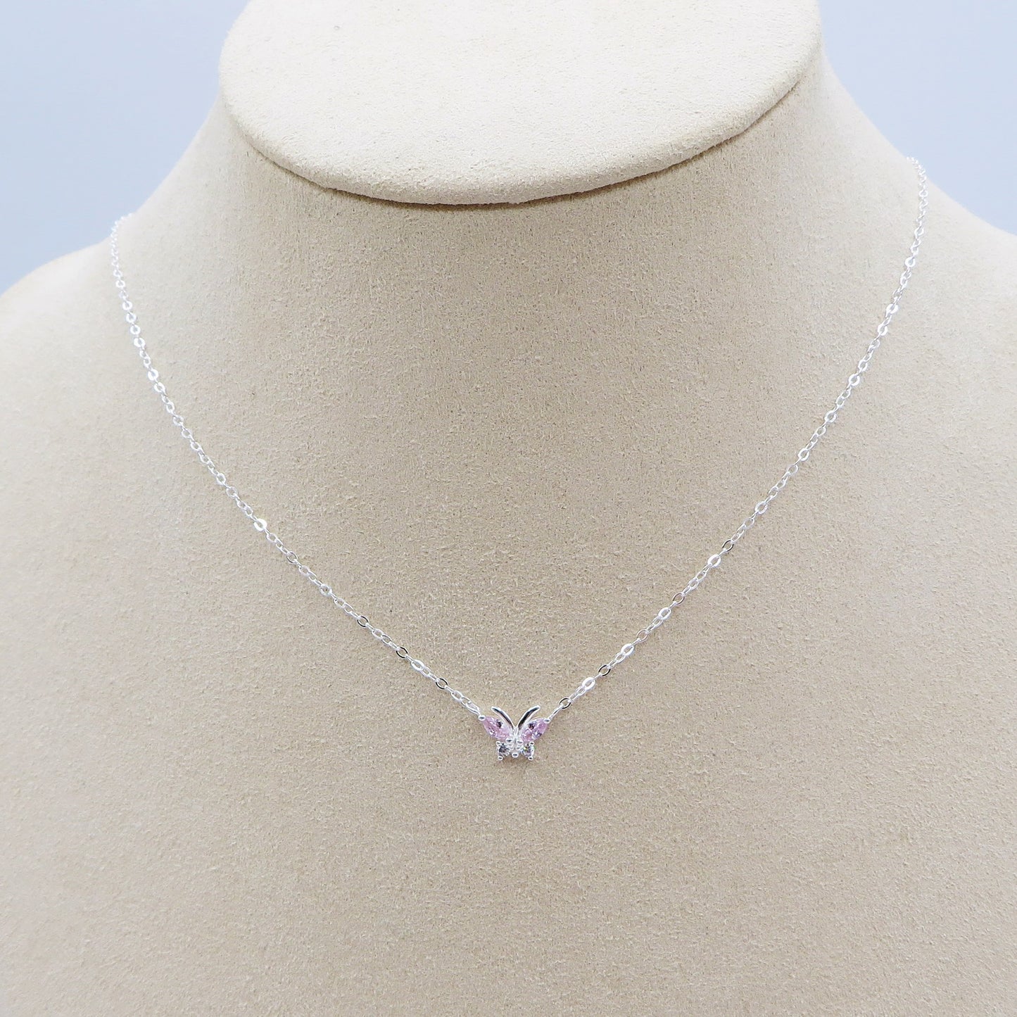 ATHALIA mini butterfly ~ ARGENTO 925 ~ Collana con farfalla in cubic zirconia