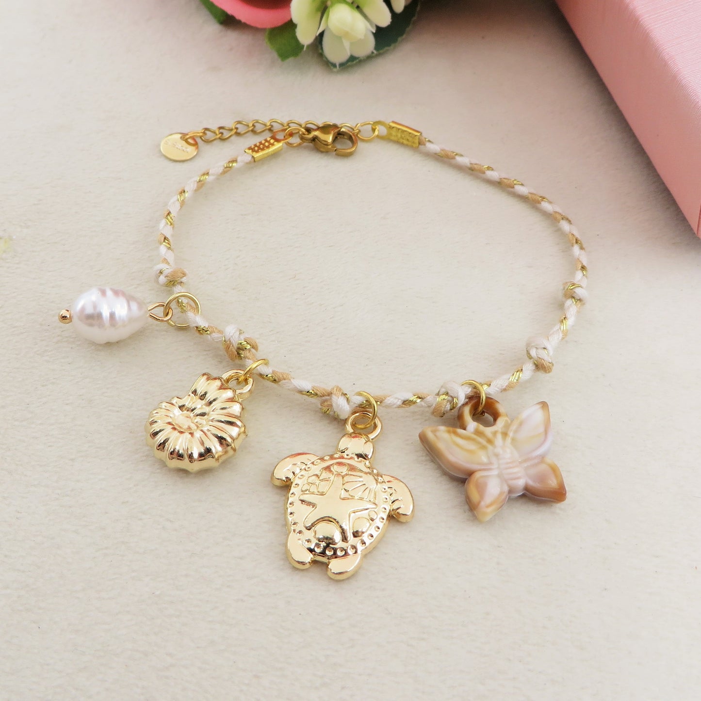BORA BORA - Bracciale con charms marini smaltati