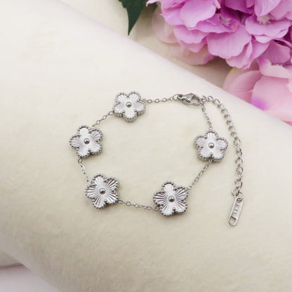 LILY FIORI in ACCIAIO INOSSIDABILE ~ Bracciale fiori lavorati