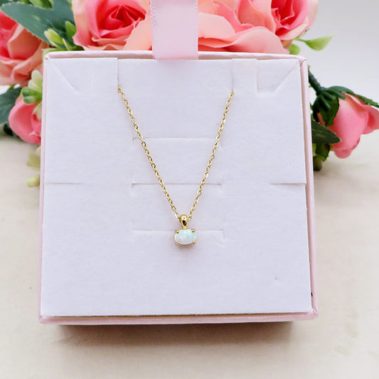 HALO ~ ARGENTO 925 ~ Collana con solitario in OPALITE