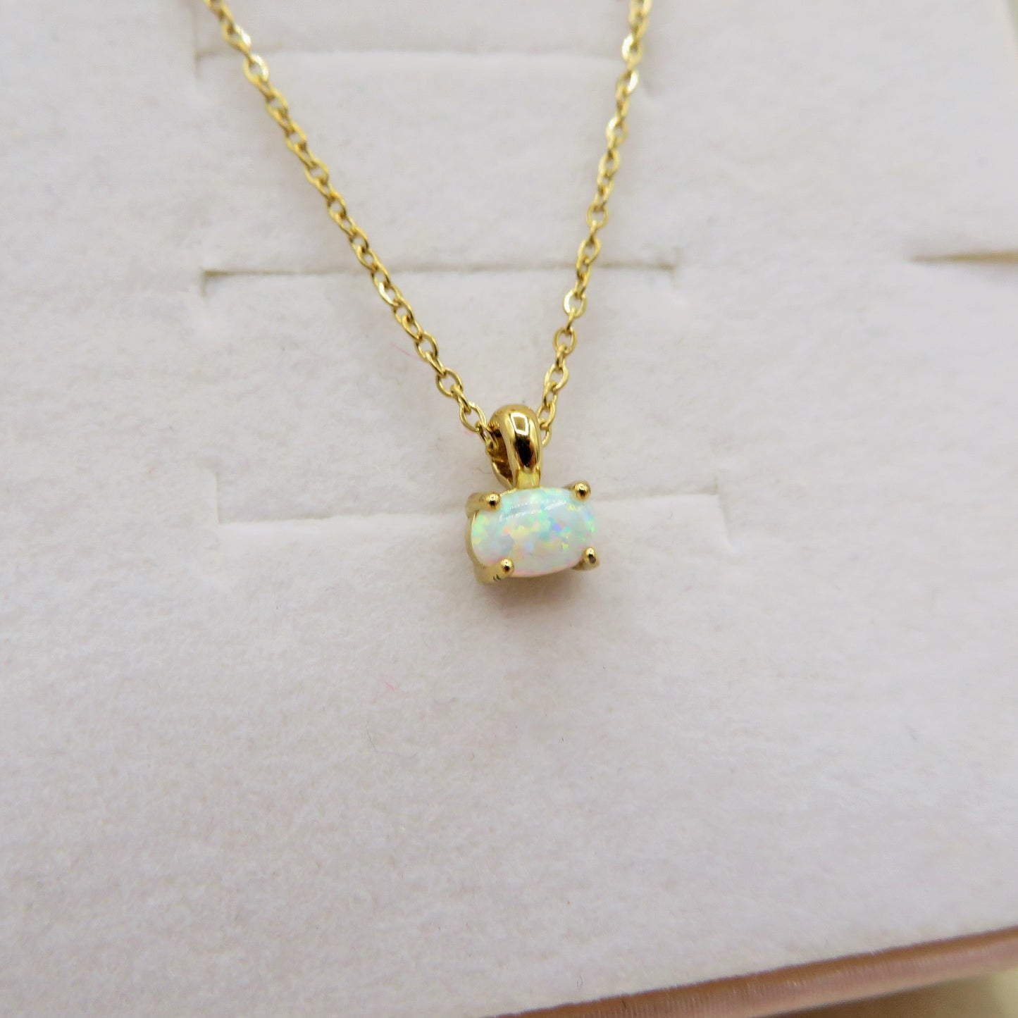 HALO ~ ARGENTO 925 ~ Collana con solitario in OPALITE