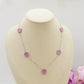 LILY  big Flowers ARGENTO 5 fiori ACCIAIO INOSSIDABILE ~ Collana fiori in madreperla