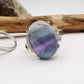 AMALA' XL ~ Anello regolabile in FLUORITE naturale