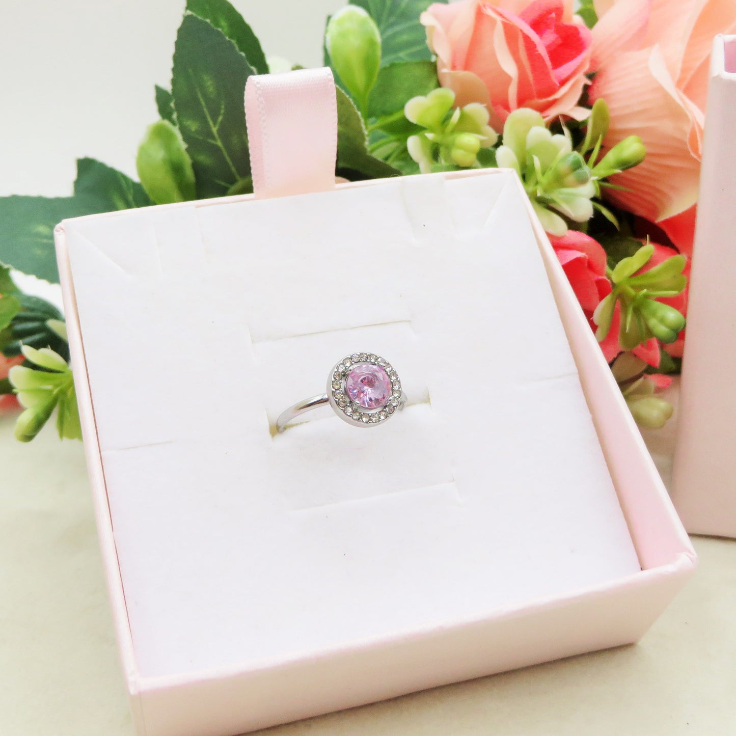 DELILAH SOLITARIO - Anello regolabile in ACCIAIO inossidabile con cubic zirconia
