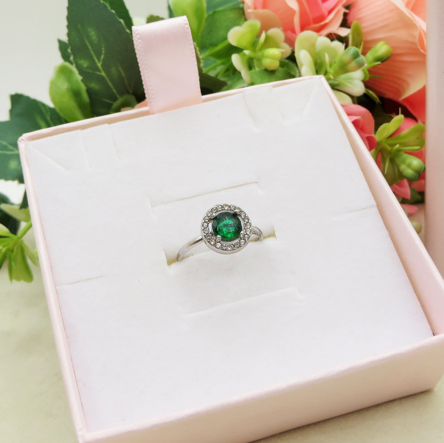 DELILAH SOLITARIO - Anello regolabile in ACCIAIO inossidabile con cubic zirconia