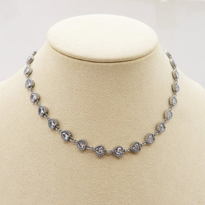 AYLA ~ ACCIAIO INOSSIDABILE -Collana tennis in cubic zirconia a forma di cuore