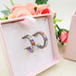 JULIANNE hoops rainbow - acciaio inossidabile- Orecchini mini cerchio in cubic zirconia taglio baguette