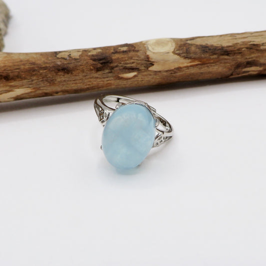 NILAH XL ~ Anello regolabile in ACQUAMARINA naturale