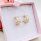 JULIANNE MINI hoops - acciaio inossidabile 316l - Orecchini mini cerchio in cubic zirconia taglio baguette