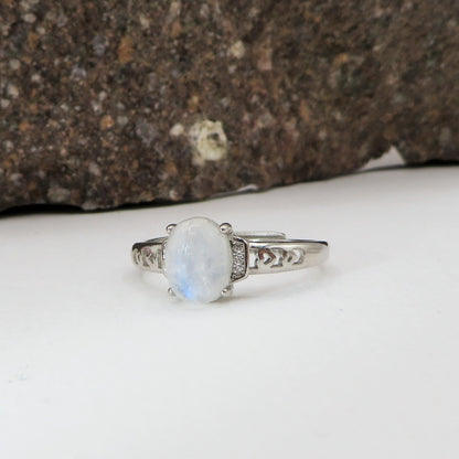 DEVA ~ Anello regolabile in Pietra di Luna - Moon Stone naturale