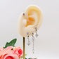 TULIP EARCUFF ~ ACCIAIO Inossidabile orecchino integrale SENZA FORI con fiori e cubic zirconia