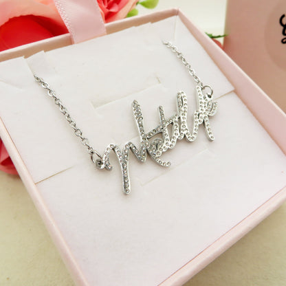 Collana BRILLIANT NAME - NOME PERSONALIZZATO in Acciaio Inossidabile con cubic zirconia