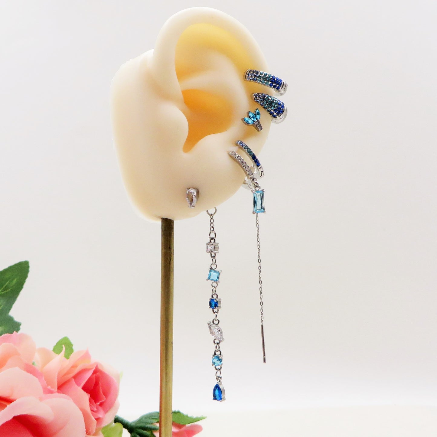 DEGRADE' COLOURS SET - ACCIAIO INOSSIDABILE - 6 Orecchini pendenti in cubic zirconia