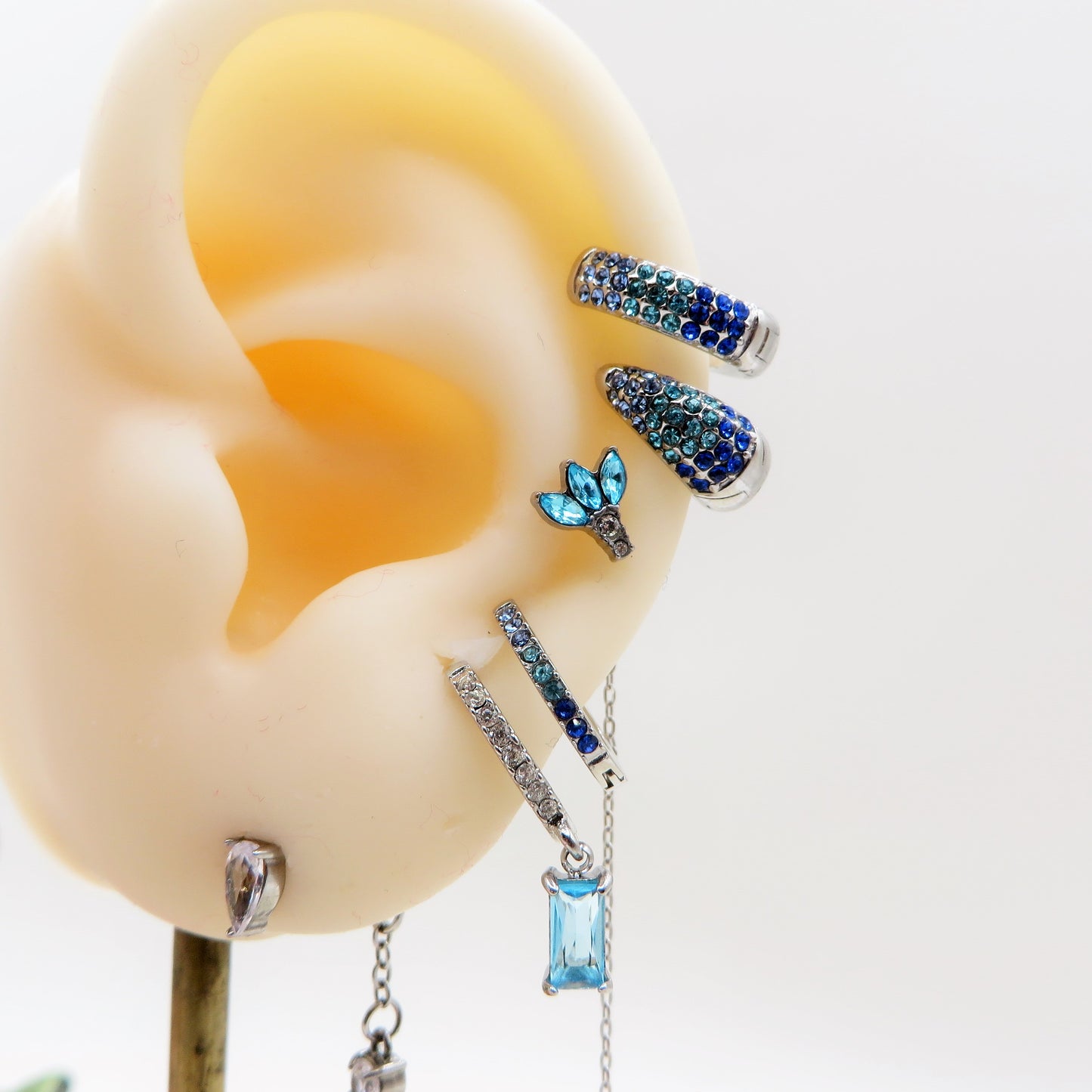 DEGRADE' COLOURS SET - ACCIAIO INOSSIDABILE - 6 Orecchini pendenti in cubic zirconia