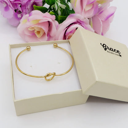 ALBA ~ Acciaio Inossidabile - Bracciale donna e uomo con nodo