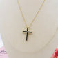 CROSS - ACCIAIO INOSSIDABILE- collana con pendente croce in cubic zirconia