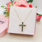CROSS - ACCIAIO INOSSIDABILE- collana con pendente croce in cubic zirconia