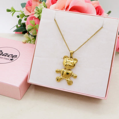 TEDDY TECH - ACCIAIO INOSSIDABILE - collana con pendente orsetto