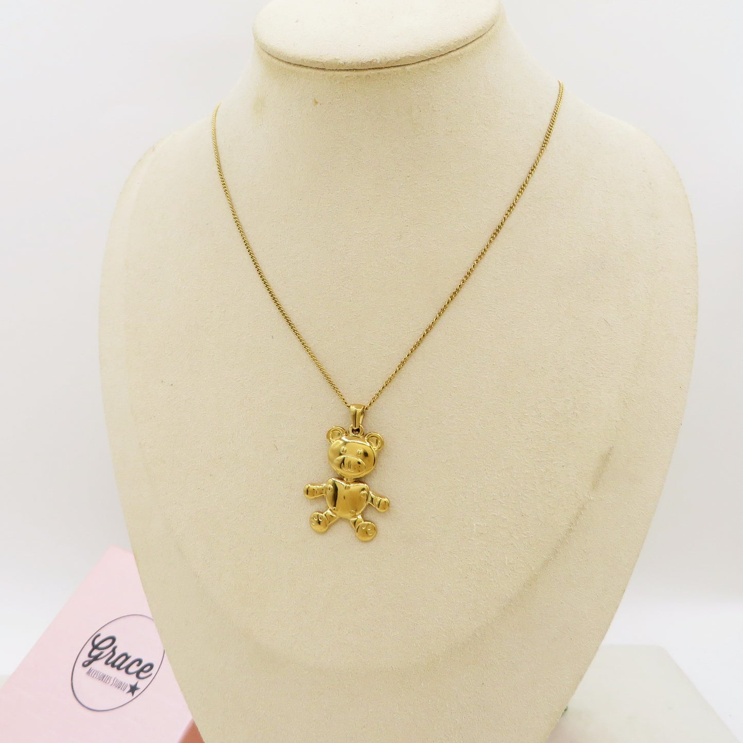 TEDDY TECH - ACCIAIO INOSSIDABILE - collana con pendente orsetto