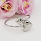 DOUBLE LOVE ~ Acciaio Inossidabile - Bracciale rigido doppia cuore bombè