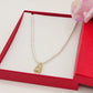 TEDDY CRYSTAL PEARLS - Collana perle con orsetto zirconato