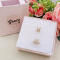 MARQUISE SET 2 EARCUFF ~ ACCIAIO Inossidabile set 2 orecchini SENZA FORI con cubic zirconia