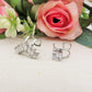 MARQUISE SET 2 EARCUFF ~ ACCIAIO Inossidabile set 2 orecchini SENZA FORI con cubic zirconia