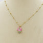 TINKERBELL RAINBOW - ACCIAIO INOSSIDABILE- Collana con pendente campanella smaltata + Catenina rosario