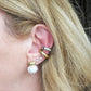 AMY bottone pearls - ACCIAIO INOSSIDABILE ~ Orecchini bottone perla + acciaio