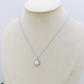 ELARA ~ ARGENTO 925 ~ Collana con solitario in madreperla naturale opale + cubic zirconia AAA