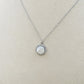 ELARA ~ ARGENTO 925 ~ Collana con solitario in madreperla naturale opale + cubic zirconia AAA