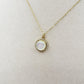 ELARA ~ ARGENTO 925 ~ Collana con solitario in madreperla naturale opale + cubic zirconia AAA