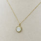 ELARA ~ ARGENTO 925 ~ Collana con solitario in madreperla naturale opale + cubic zirconia AAA